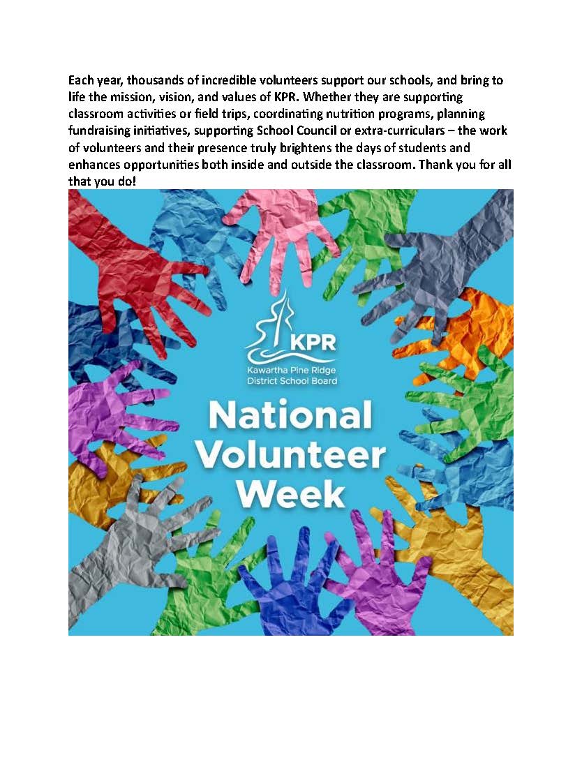 Thank you Volunteers
